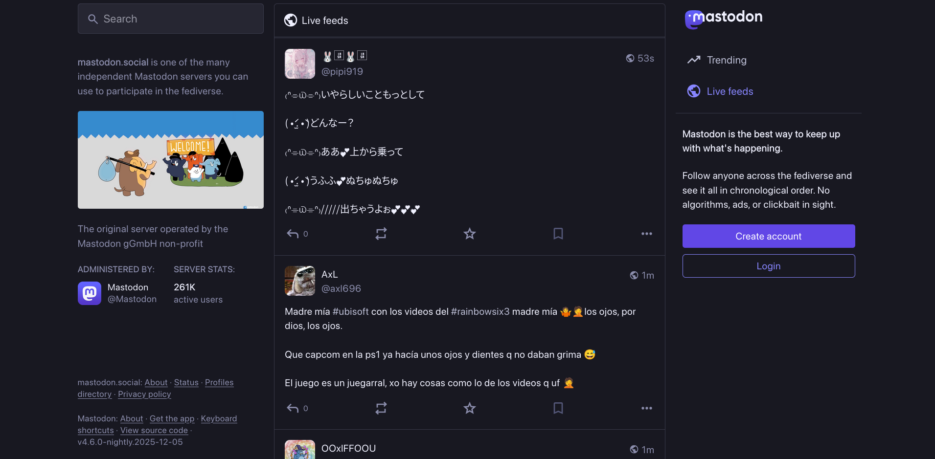 mastodon.social Live Feed